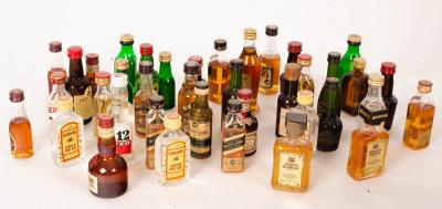 Appraisal: Thirty-five miniature bottles including gin whisky amaretto cognac etc