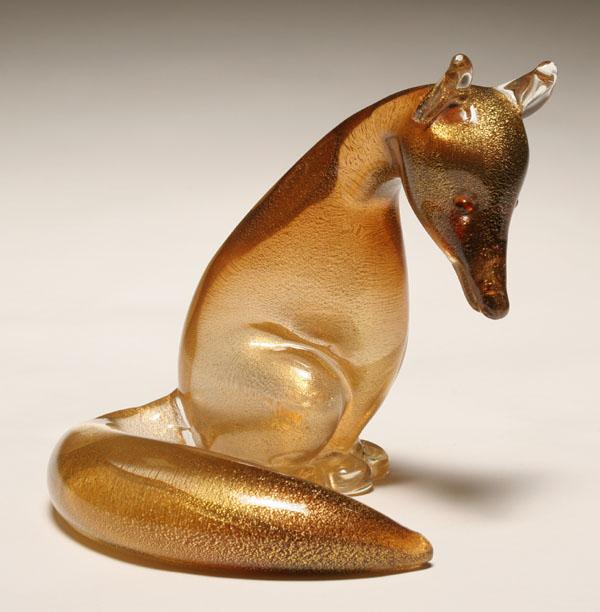 Appraisal: Archimede Seguso Murano art glass fox H Very good condition