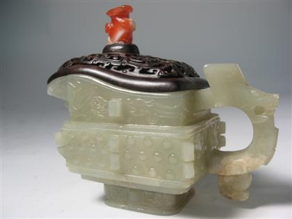 Appraisal: Chinese celadon jade vessellate th century