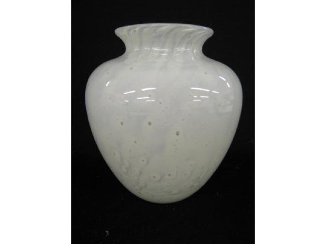 Appraisal: Steuben Cluthra Art Glass Vase signed mottled white tall diameter