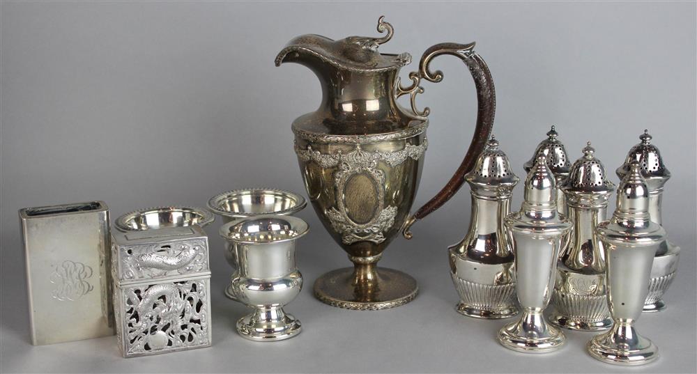 Appraisal: ELEVEN PIECES OF AMERICAN SILVER including a Durgin covered jug