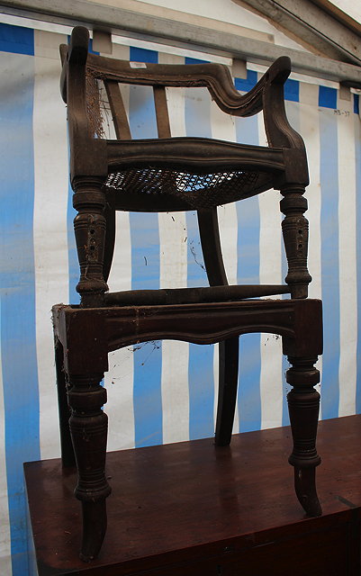 Appraisal: A WILLIAM IV MAHOGANY BERGERE TYPE CHILDS HIGH CHAIR with