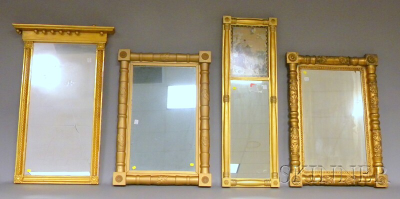 Appraisal: Four Assorted Gold-painted Federal-style Mirrors lg to in