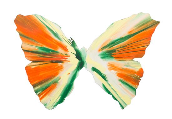 Appraisal: Sale Lot Damien Hirst British b Butterfly Spin Painting acrylic