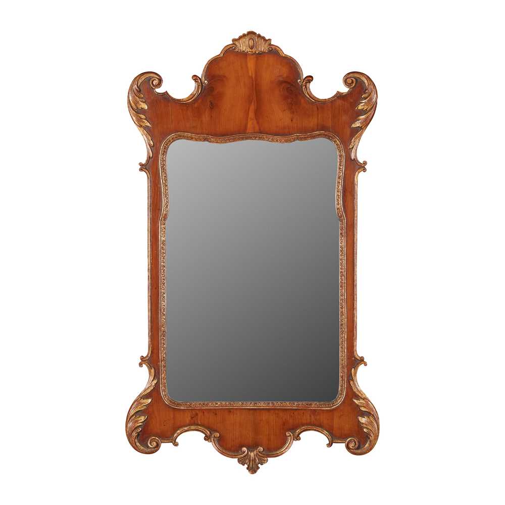 Appraisal: GEORGIAN STYLE WALNUT PARCEL GILT MIRROR LATE TH CENTURY the