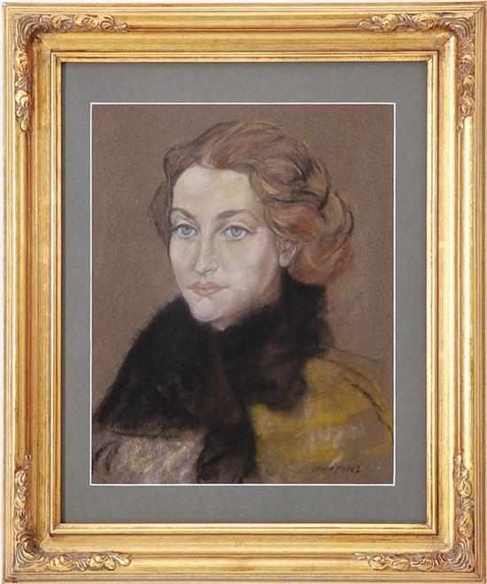 Appraisal: Jerome Myers American - PORTRAIT OF ESTELLE COBIN pastel framed