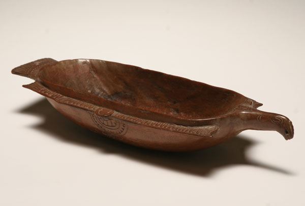 Appraisal: Oceanic carved wooden effigy bowl in the form of a