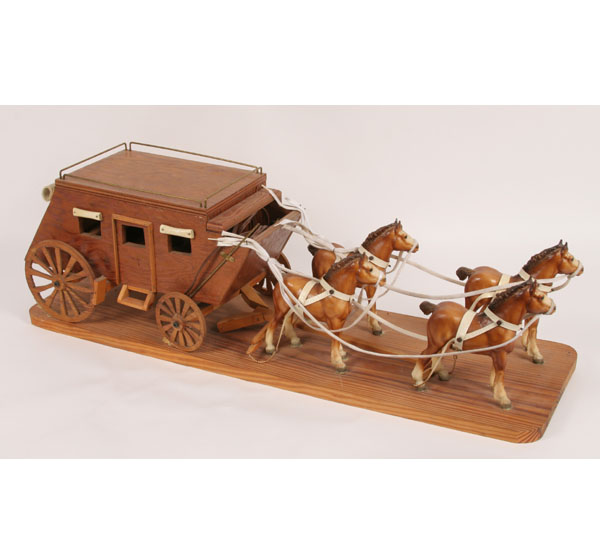 Appraisal: Breyer four horse hitch stagecoach lamp four bob-tails pulling stagecoach