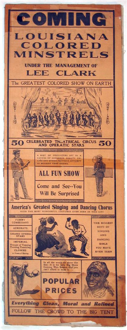 Appraisal: piece African-American Subject Illustrated Advertising Sheet printed on both sides