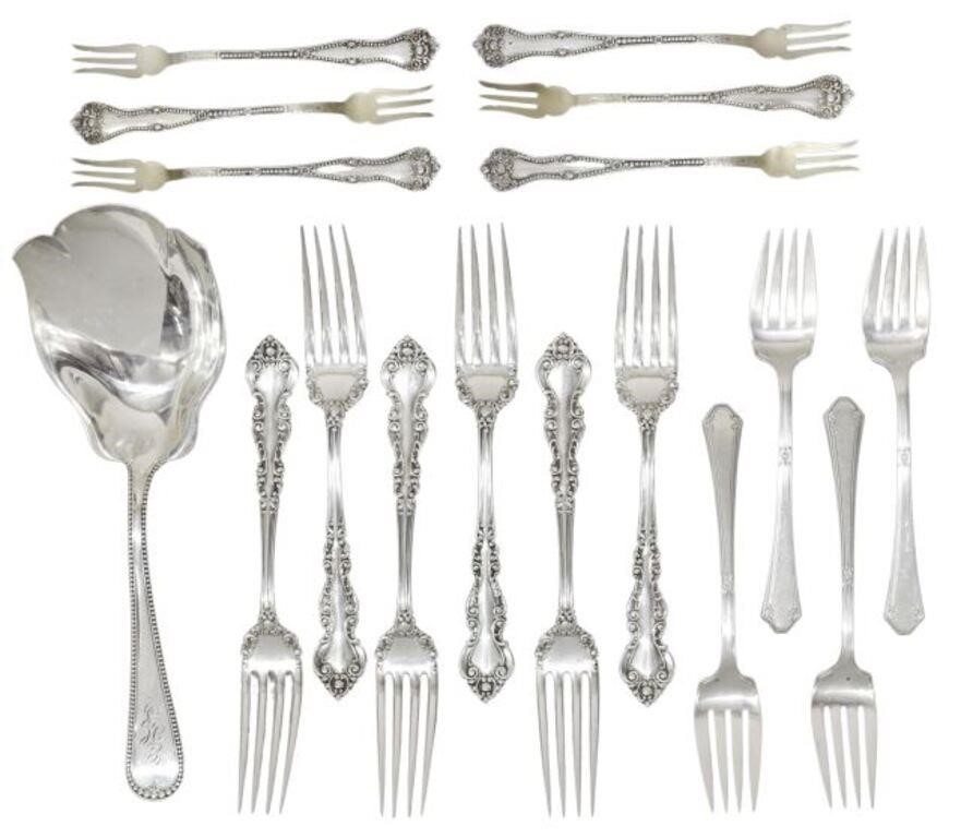 Appraisal: lot of American sterling silver flatware highlights include Gorham Newcastle