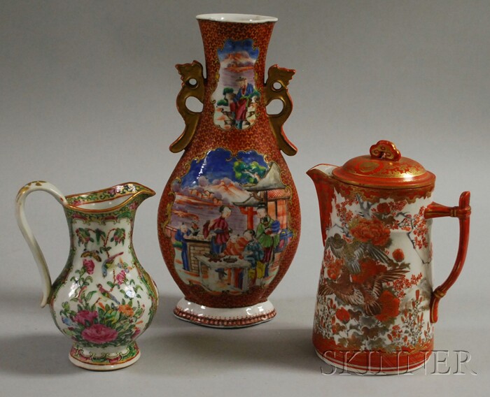 Appraisal: Three Pieces of Asian Decorated Porcelain a Chinese export vase