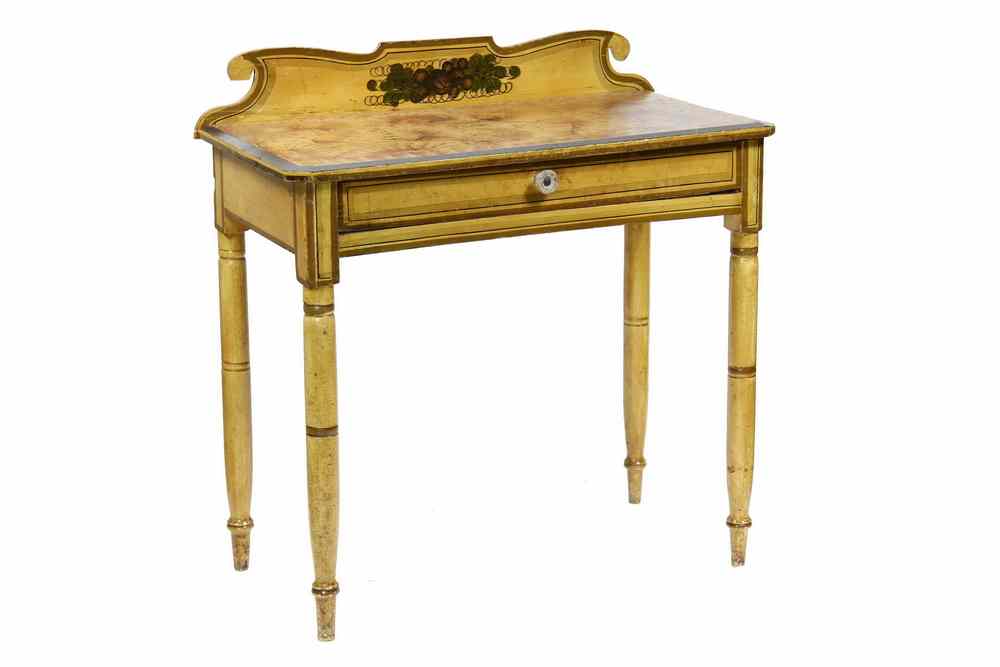 Appraisal: DRESSING TABLE - Country Sheraton paint decorated with shaped applied