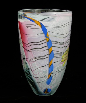 Appraisal: James Wilbat American Contemporary A contemporary blown glass vase approx