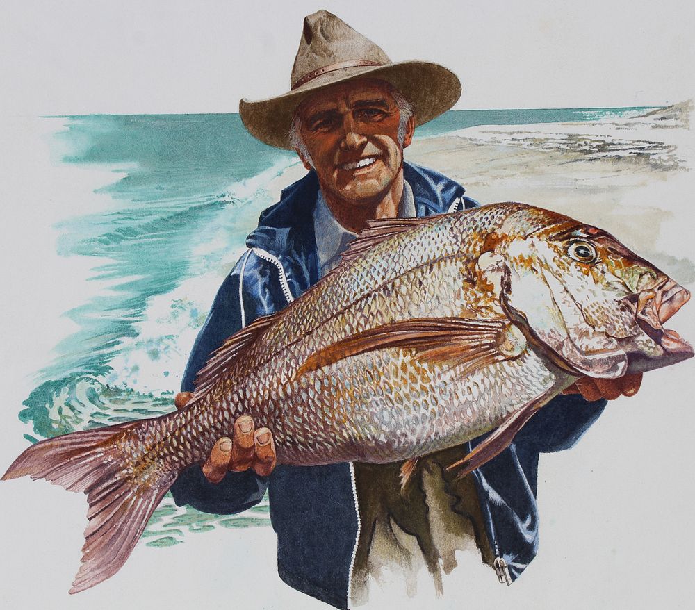 Appraisal: Brian Clinton B Fisherman Holding Fish Brian Clinton Australian B