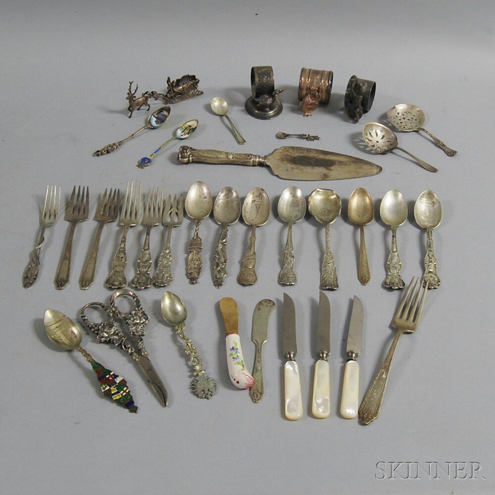 Appraisal: Group of Assorted Silver and Silver-plated Flatware including a Wallace