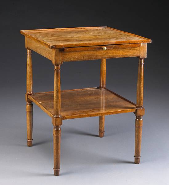 Appraisal: A Directoire walnut side table late th century height in