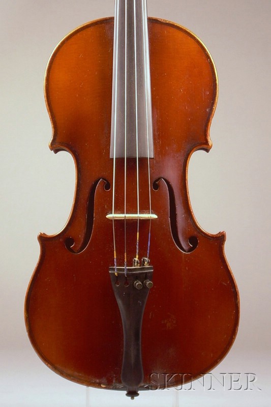 Appraisal: German Violin c labeled JACOBUS HORNSTEINER HAND MADE COPIE OF