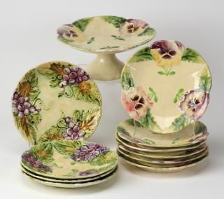 Appraisal: Group of eleven pieces of associated French majolica comprising a