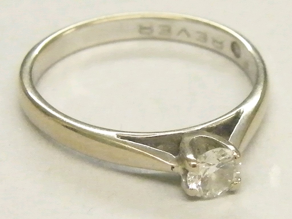 Appraisal: ct white gold solitaire diamond ring ct approx size J