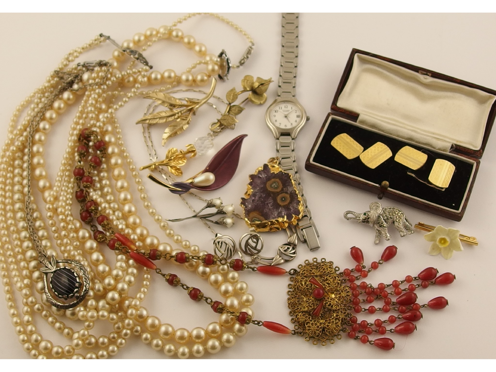 Appraisal: A silver Mackintosh necklace and earrings and a collection of