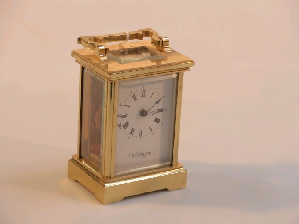 Appraisal: A thC gilt metal Wellington carriage clock by Fema London