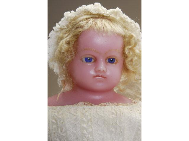 Appraisal: All Original Wax Child with Inset Hair England ca poured