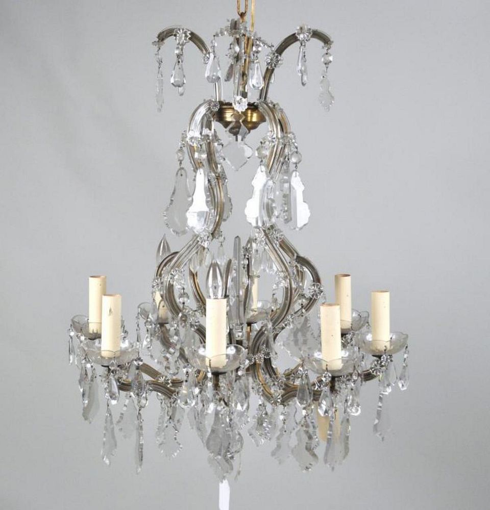 Appraisal: Venetian Glass Rococo Style Light Chandelier high diameter Electrified Provenance