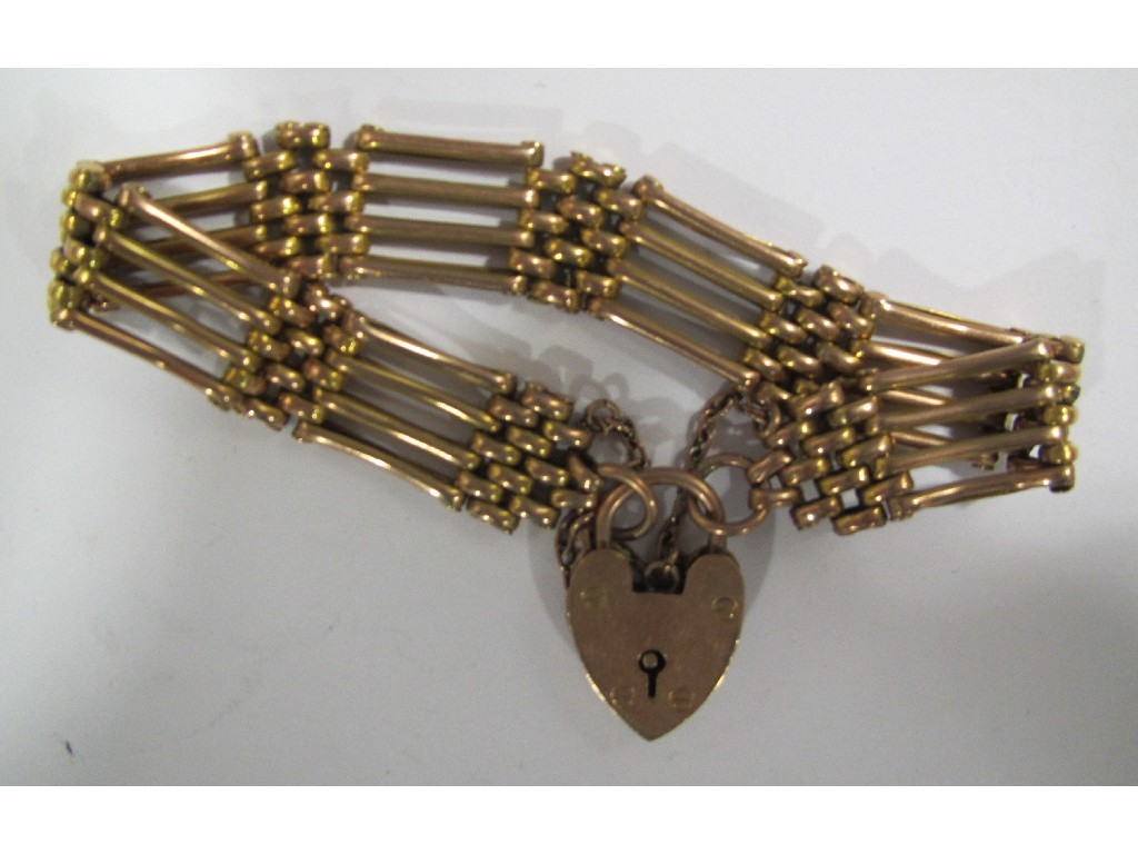 Appraisal: Victorian ct gold four bar gate bracelet