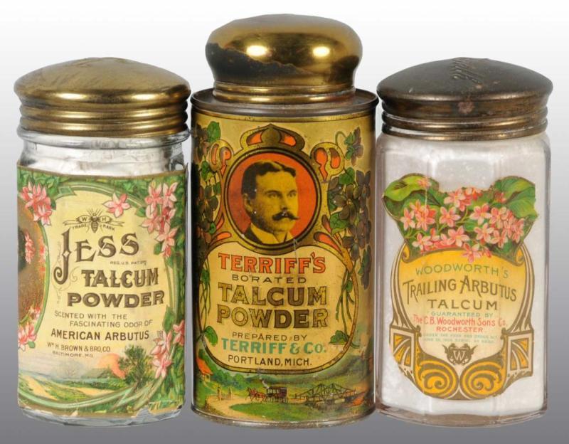 Appraisal: Lot of Talc Tins Jars Description Includes one for the