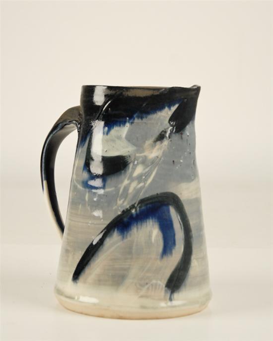 Appraisal: Steven Glass Pottery Pitcher with Experimental Design Pottery pitcher with