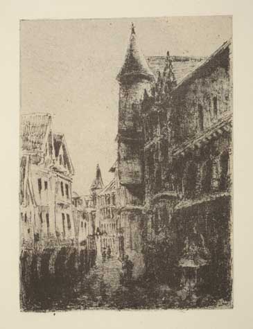 Appraisal: CAMILLE PISSARRO Rue Saint-Romain Rouen re planche Lithograph printed in