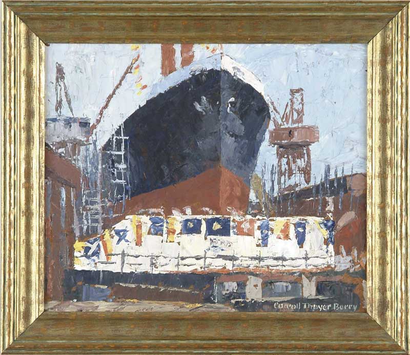 Appraisal: CARROLL THAYER BERRY American - DOCK WITH LARGE SHIP Oil