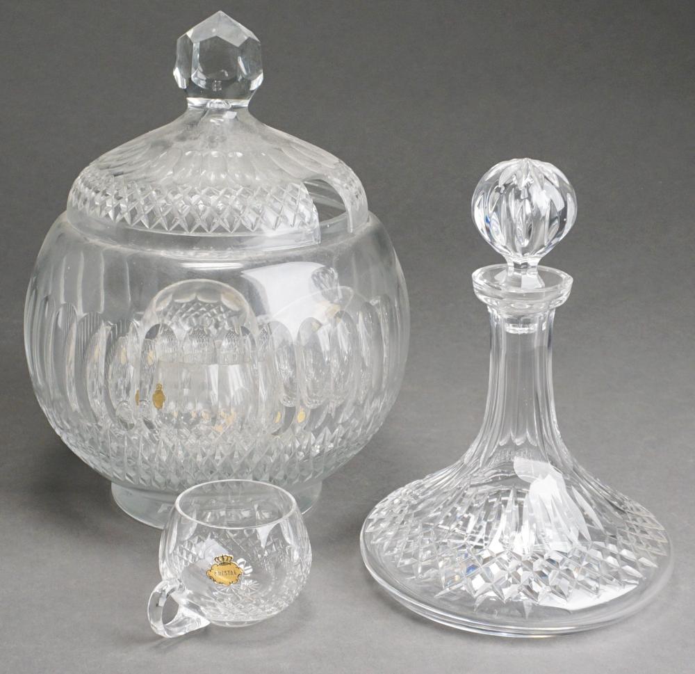 Appraisal: CONTINENTAL MOLDED GLASS POKAL WITH SIX CUPS AND A WATERFORD