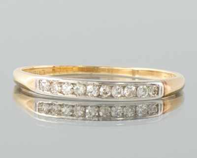 Appraisal: A Ladies' Platinum Gold and Diamond Band k yellow gold