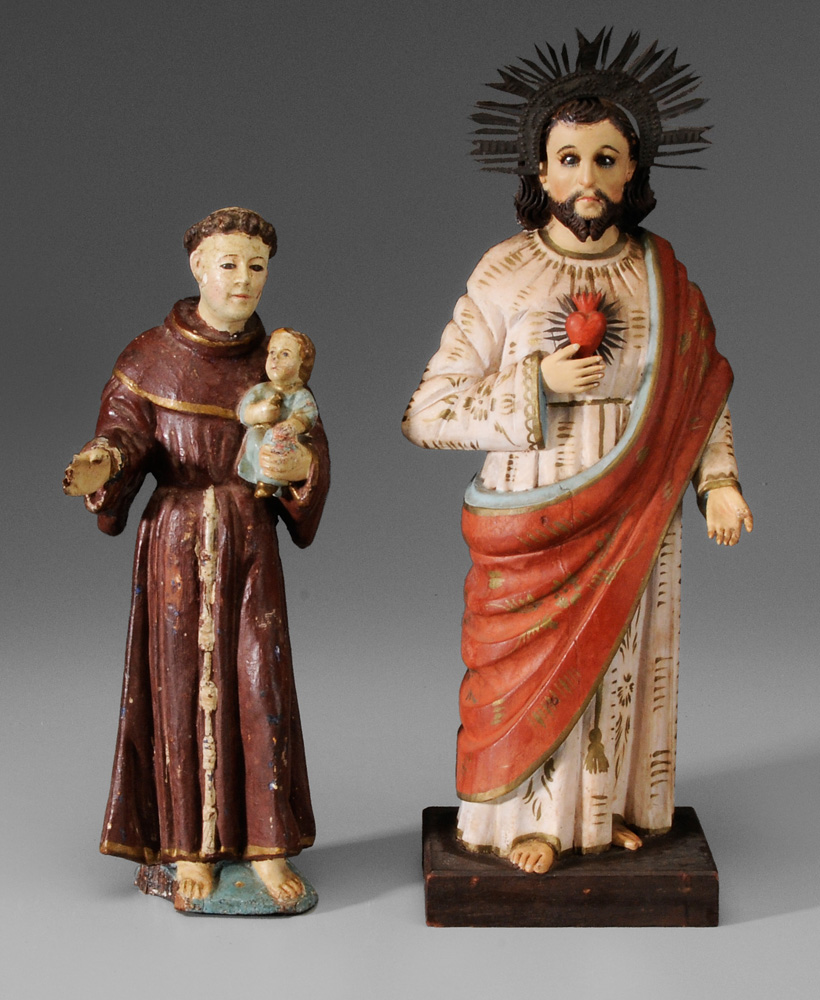 Appraisal: Spanish Colonial School th century Two devotional figur