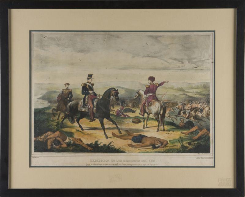 Appraisal: French Colored Lithograph for Argentine Market Expedicion en Los Desiertos