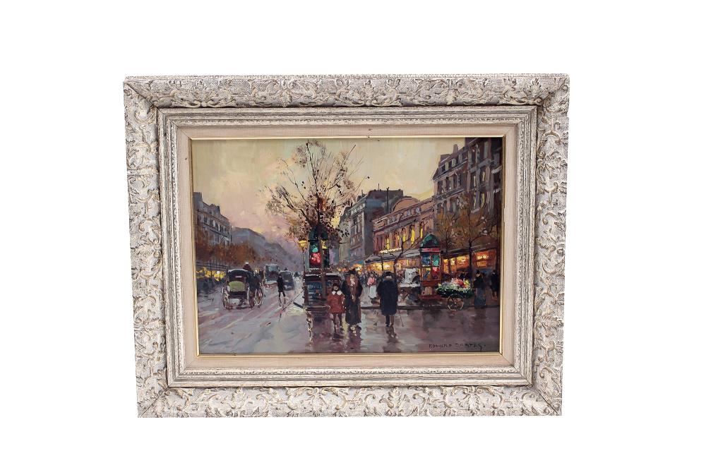 Appraisal: EDOUARD CORTES - PARIS BOULEVARD oil on canvas signed lower