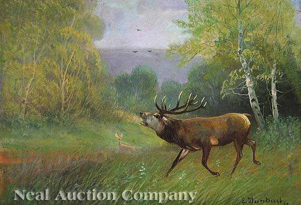 Appraisal: Eduard Steinbach German - Buck in a Field oil on