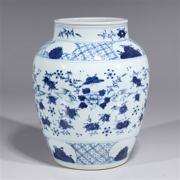 Appraisal: Chinese blue and white porcelain vase with birds flowers and