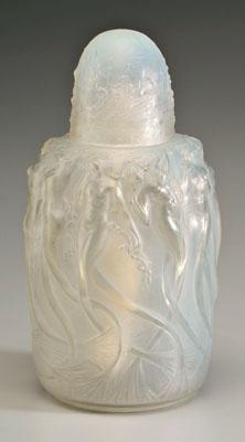 Appraisal: Lalique perfume burner opalescent glass dancing sirens in relief engraved