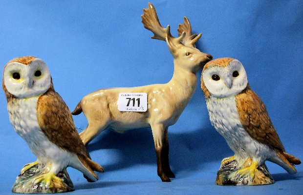 Appraisal: Beswick Small Owls and Stagg leg broke