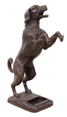 Appraisal: Patinated bronze dog umbrella cane stand Maitland-Smith dog standing on