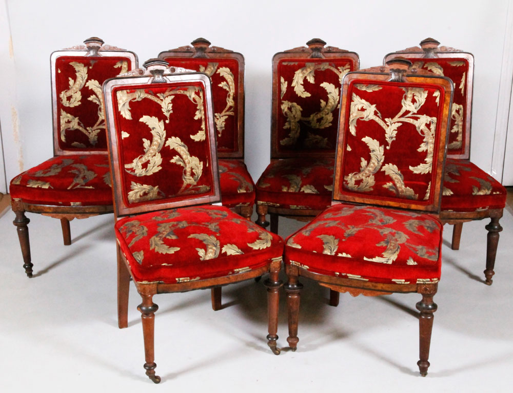 Appraisal: - Lot of Renaissance Revival Dining Chairs Lot of six