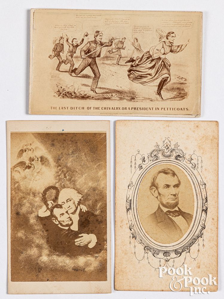 Appraisal: Three Abraham Lincoln CDV photographs Three Abraham Lincoln CDV photographs