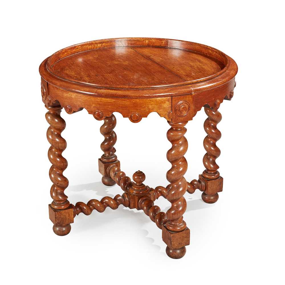 Appraisal: A JACOBEAN REVIVAL OAK OCCASIONAL TABLE EARLY TH CENTURY The