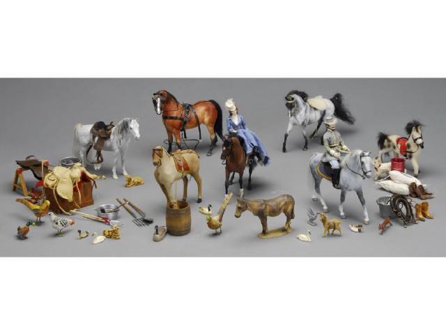 Appraisal: Lot of Miniature Equestrian Items MN A large lot of