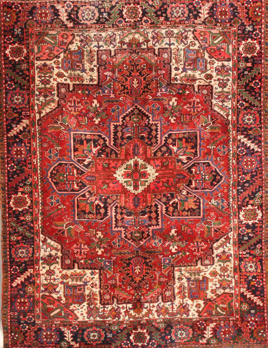 Appraisal: Lot Property of Various Owners Heriz Rug Circa Red ground