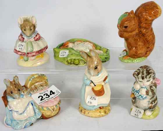 Appraisal: Royal Albert Beatrix Potter Figures Timmie Willie Sleeping Hunca Munca