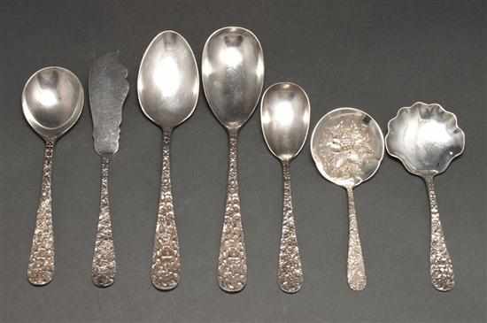 Appraisal: Ten American sterling silver serving pieces in the ''Rose'' pattern