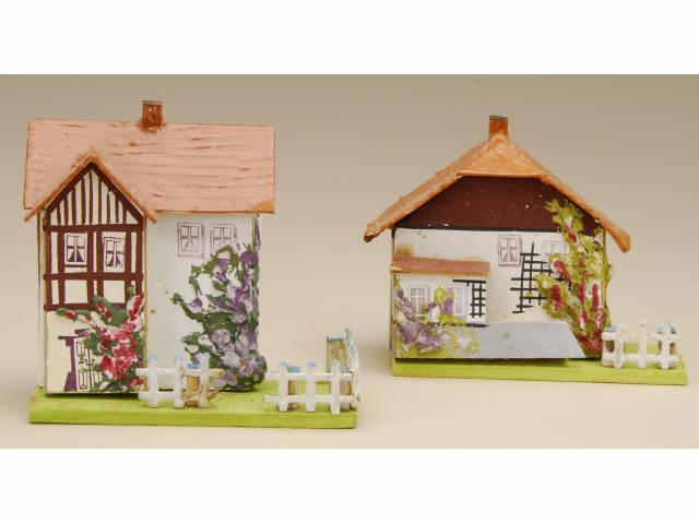 Appraisal: Lot Two House Candy Boxes Germany ca both painted cardboard